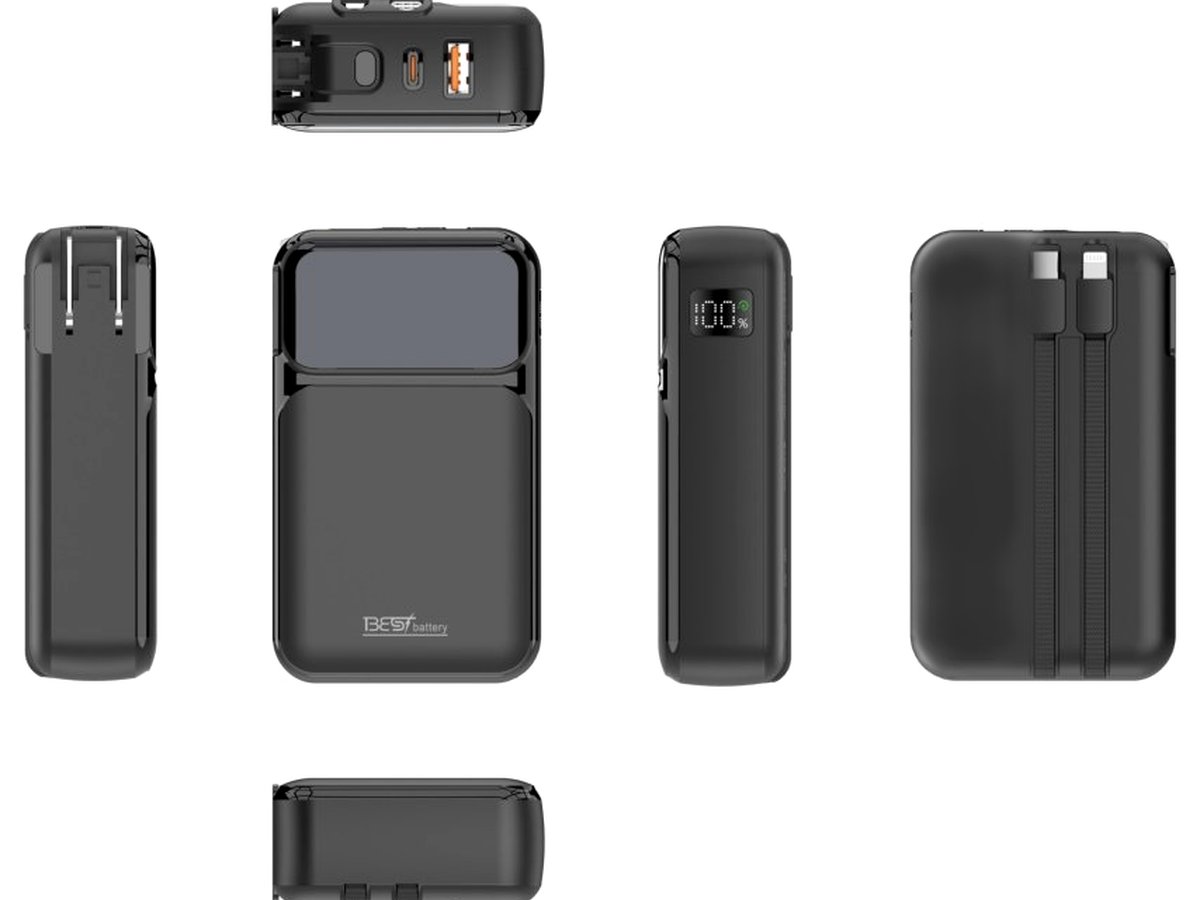 AC Plug Power Bank with Built-in Cable - 20000mAh (DG-H45-B)