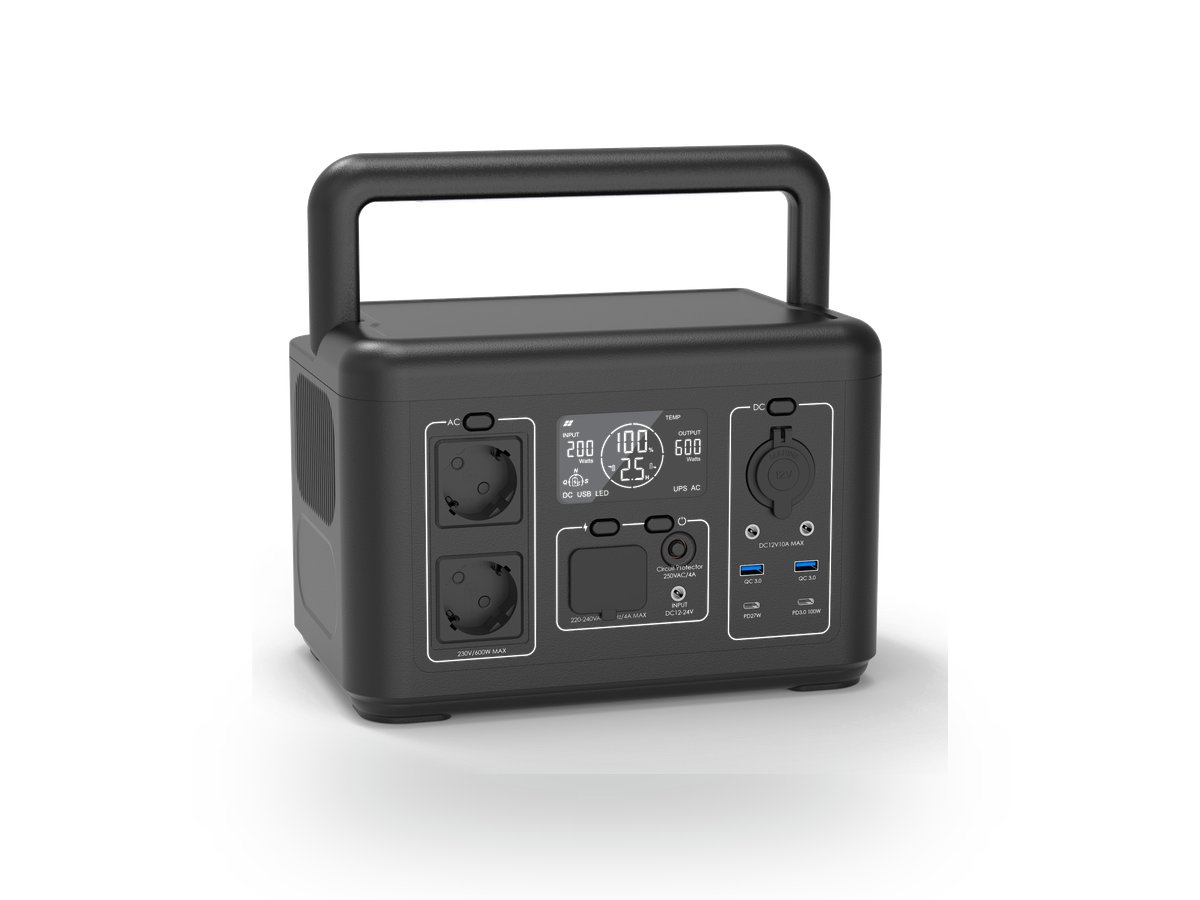 Portable Power Station - 600W 512Wh LiFePO4 with UPS (PPS600-1)