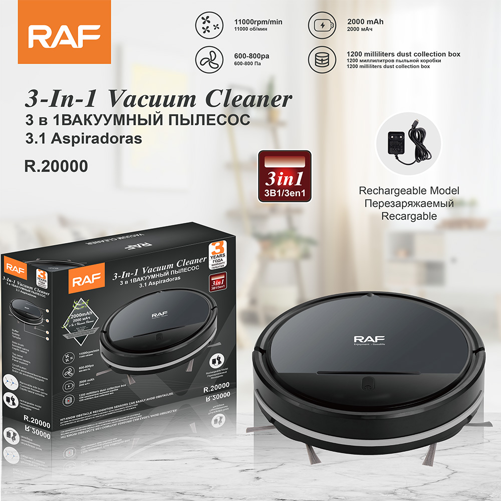 RAF R.20000 Robot Vacuum — 3-in-1 Dry & Wet